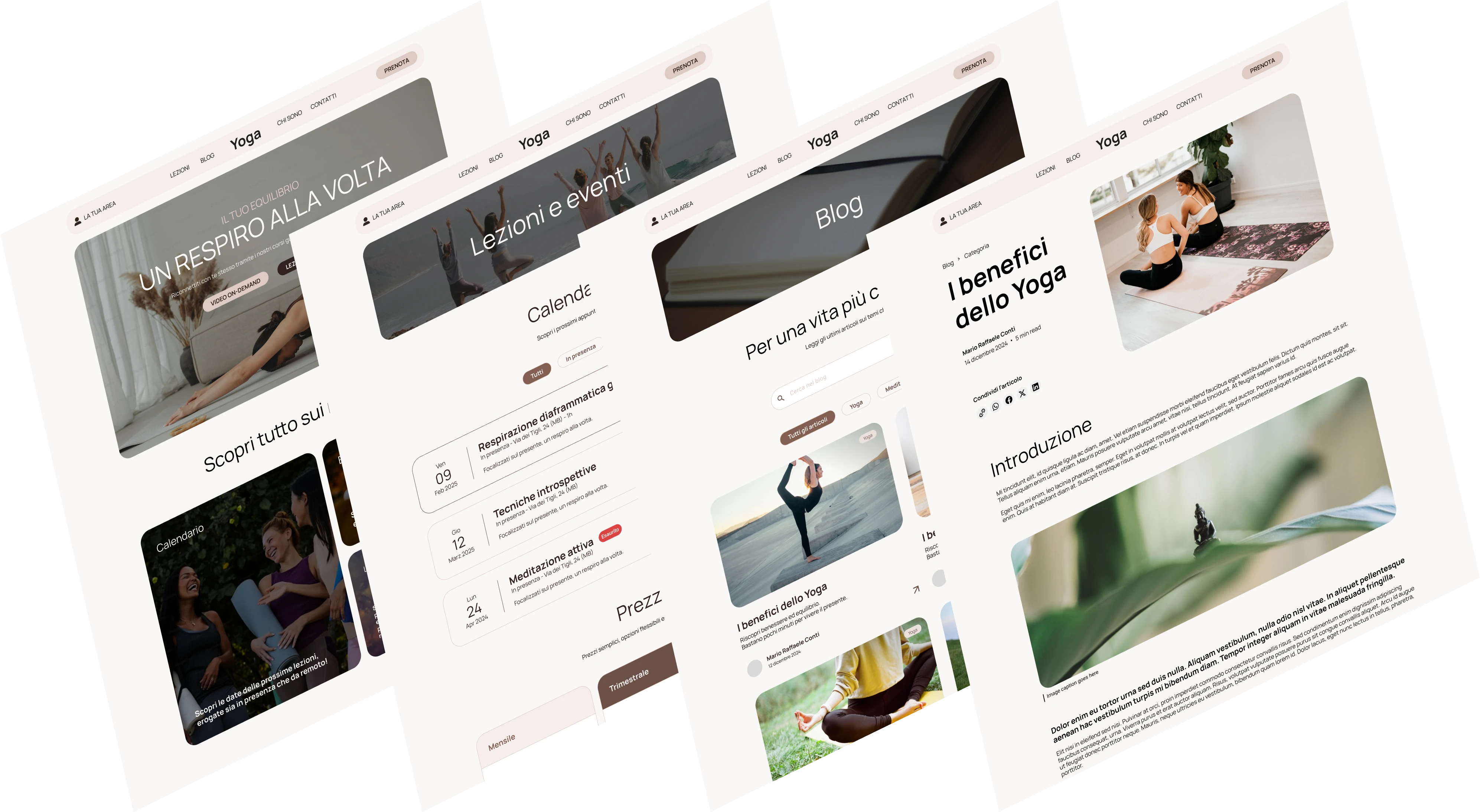 Pagine di un sito reale: home, servizi, contatti